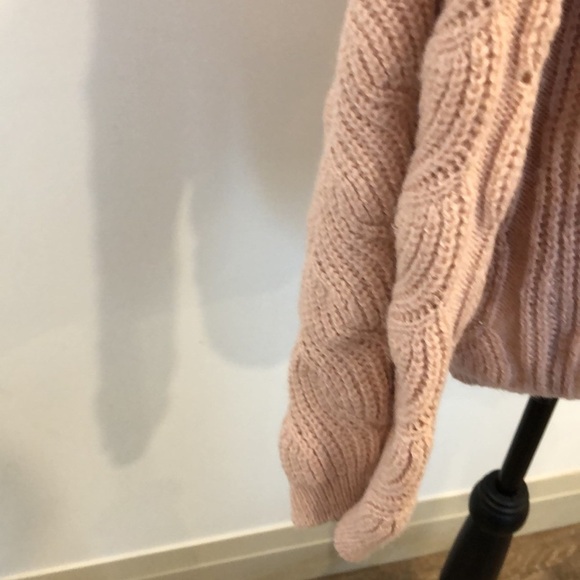 Vero Moda Pink champagne sweater chunky knit SZ L oversized EUC - Picture 3 of 8